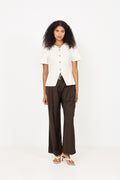 Jules Summer Stripe Blouse - Taupe Stripe