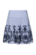 Tarrow Stripe Embroidery Skirt - Blue