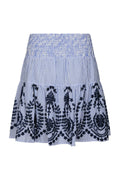 Tarrow Stripe Embroidery Skirt - Blue