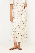 Bovary Dotted Skirt - Creme