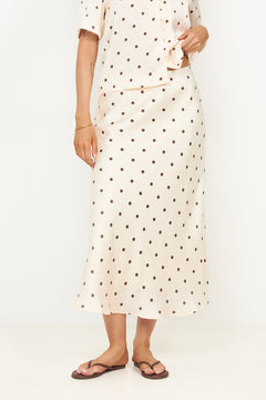 Bovary Dotted Skirt - Creme
