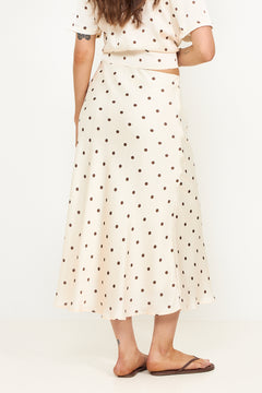 Bovary Dotted Skirt - Creme