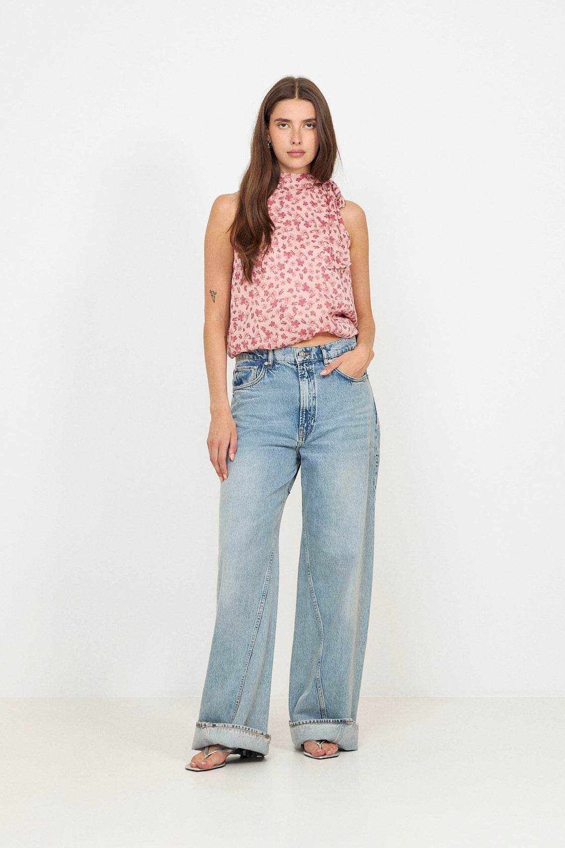 Veda Flower Top - Dusty Rose