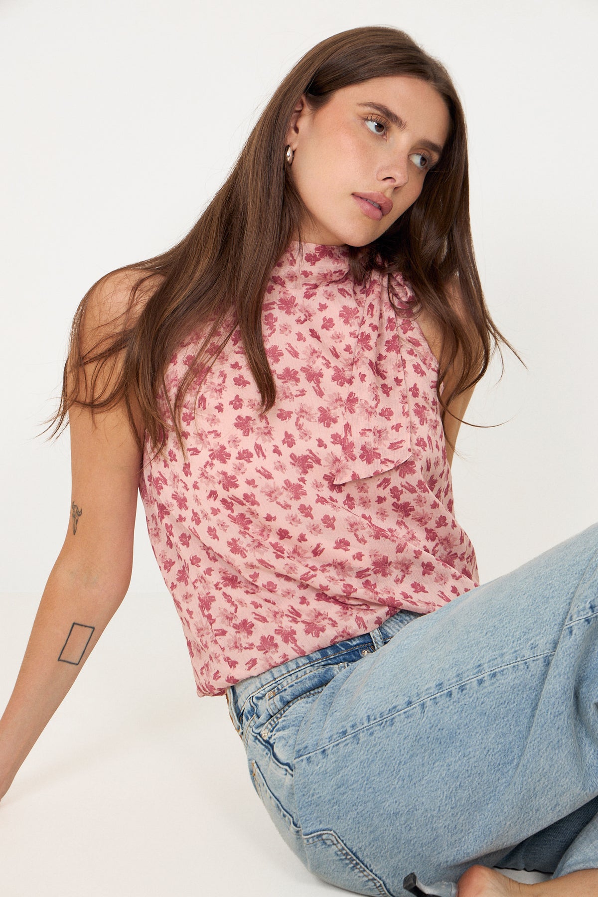 Veda Flower Top - Dusty Rose