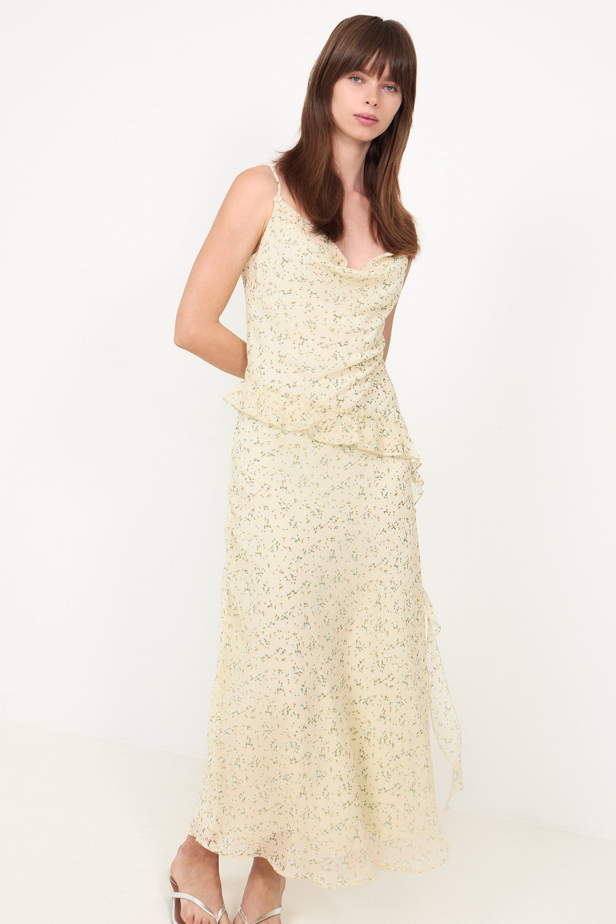 Belena Leafy Ditsy Dress - Light Green