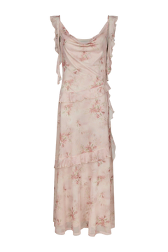 Adelle Frill Mesh Dress - Light Pink