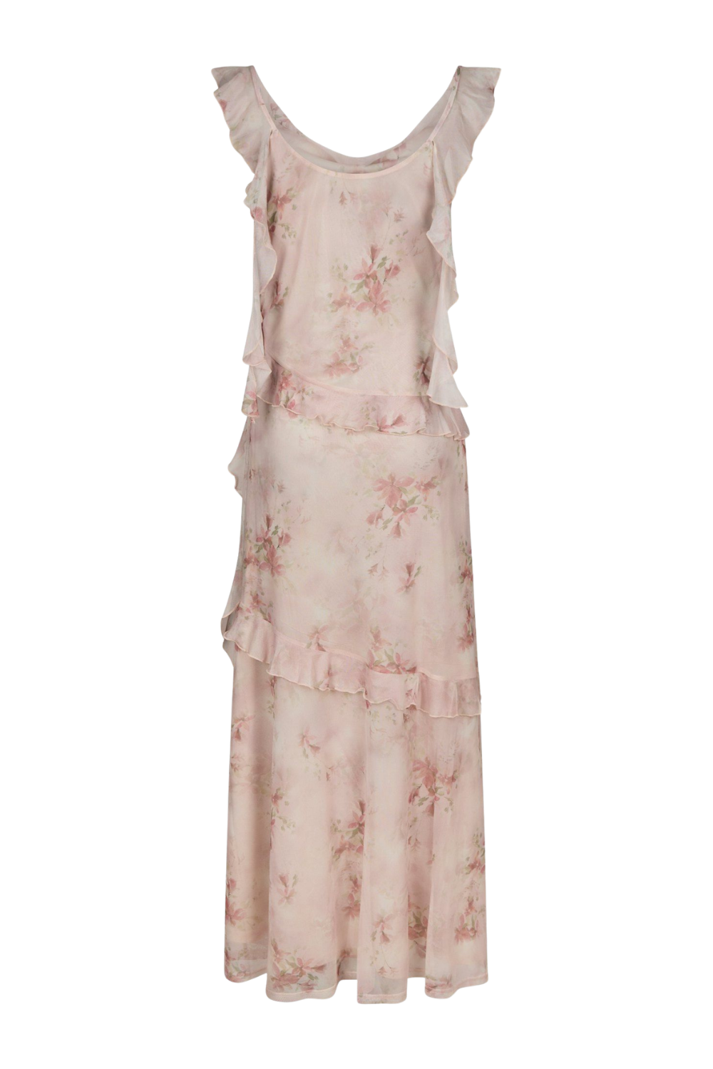 Adelle Frill Mesh Dress - Light Pink