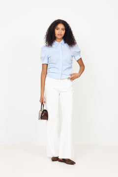 Frannie Soft Stripe Shirt - Light Blue