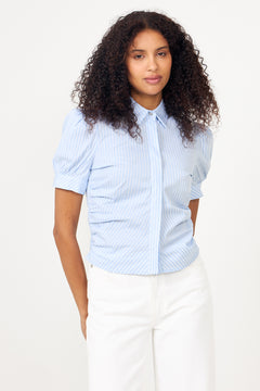 Frannie Soft Stripe Shirt - Light Blue