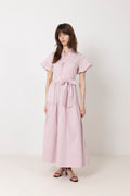 Nessie Structure Stripe Dress - Light Pink