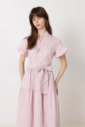 Nessie Structure Stripe Dress - Light Pink