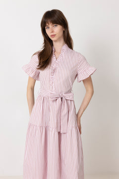 Nessie Structure Stripe Dress - Light Pink
