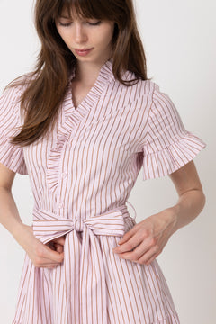 Nessie Structure Stripe Dress - Light Pink