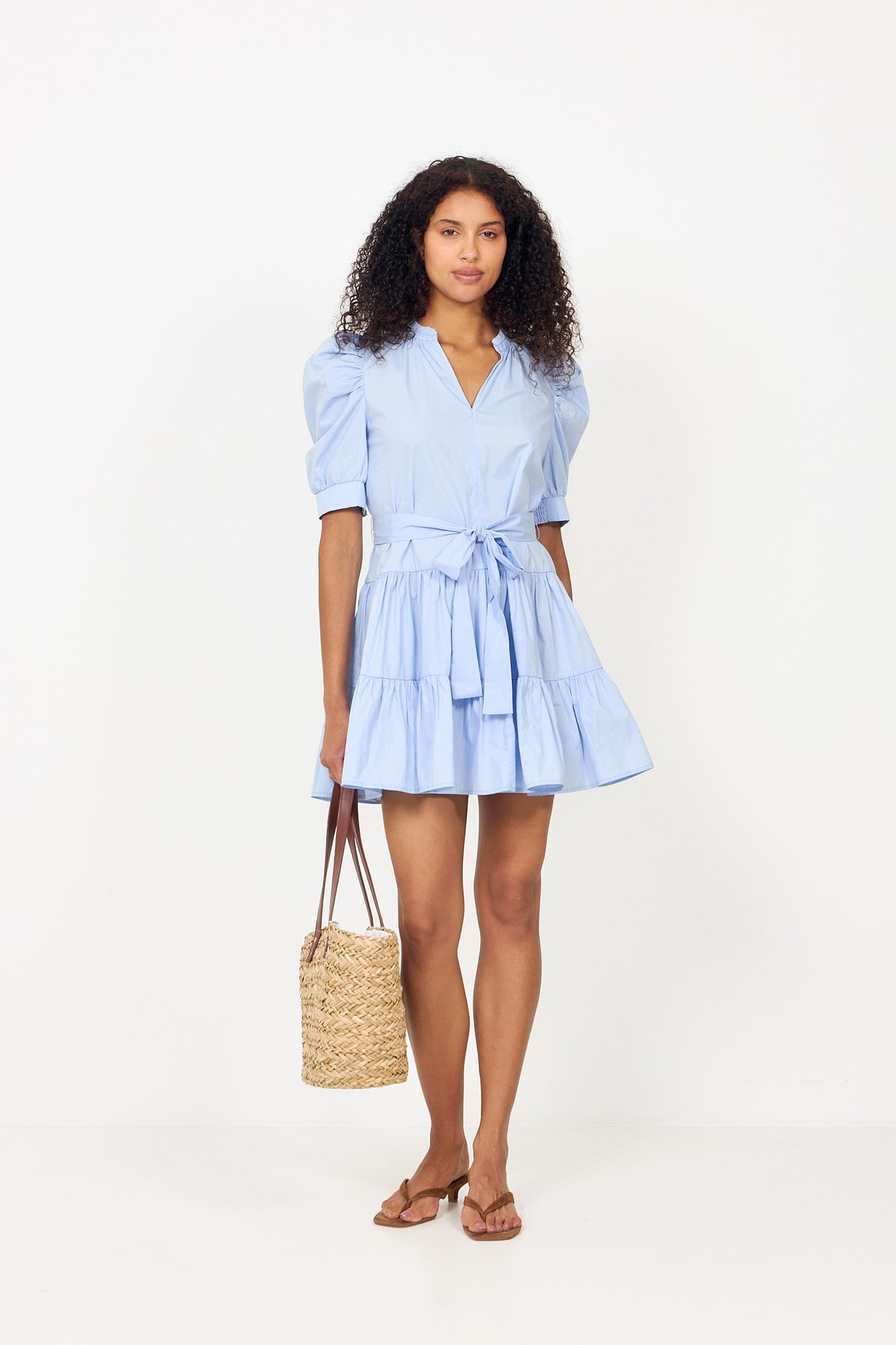 Tabbie Poplin Dress - Light Blue