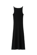 Fine Knit Cable Knit Dress - Black