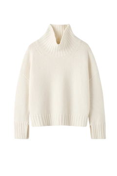 Girlfriend Turtleneck - Feather White