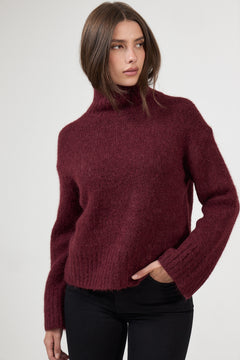 Gabriella Ls Knit High Neck - Tawny Port