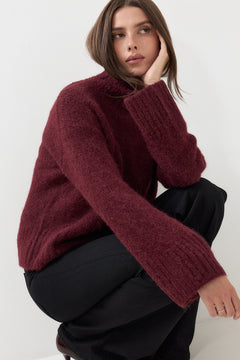 Gabriella Ls Knit High Neck - Tawny Port