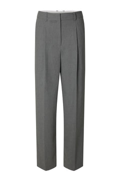 Wide Mara Wool Blend Hw Pant - Grey Melange