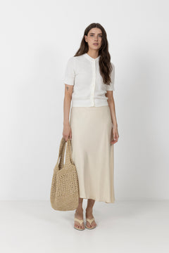 Sanoura SS Cardigan - Egret