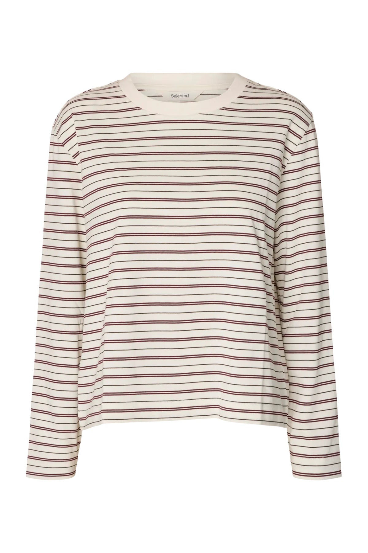 Essential Ls Striped Boxy Tee - Tawny Port Multi Stripe