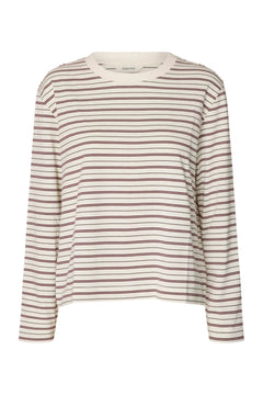 Essential Ls Striped Boxy Tee - Tawny Port Multi Stripe