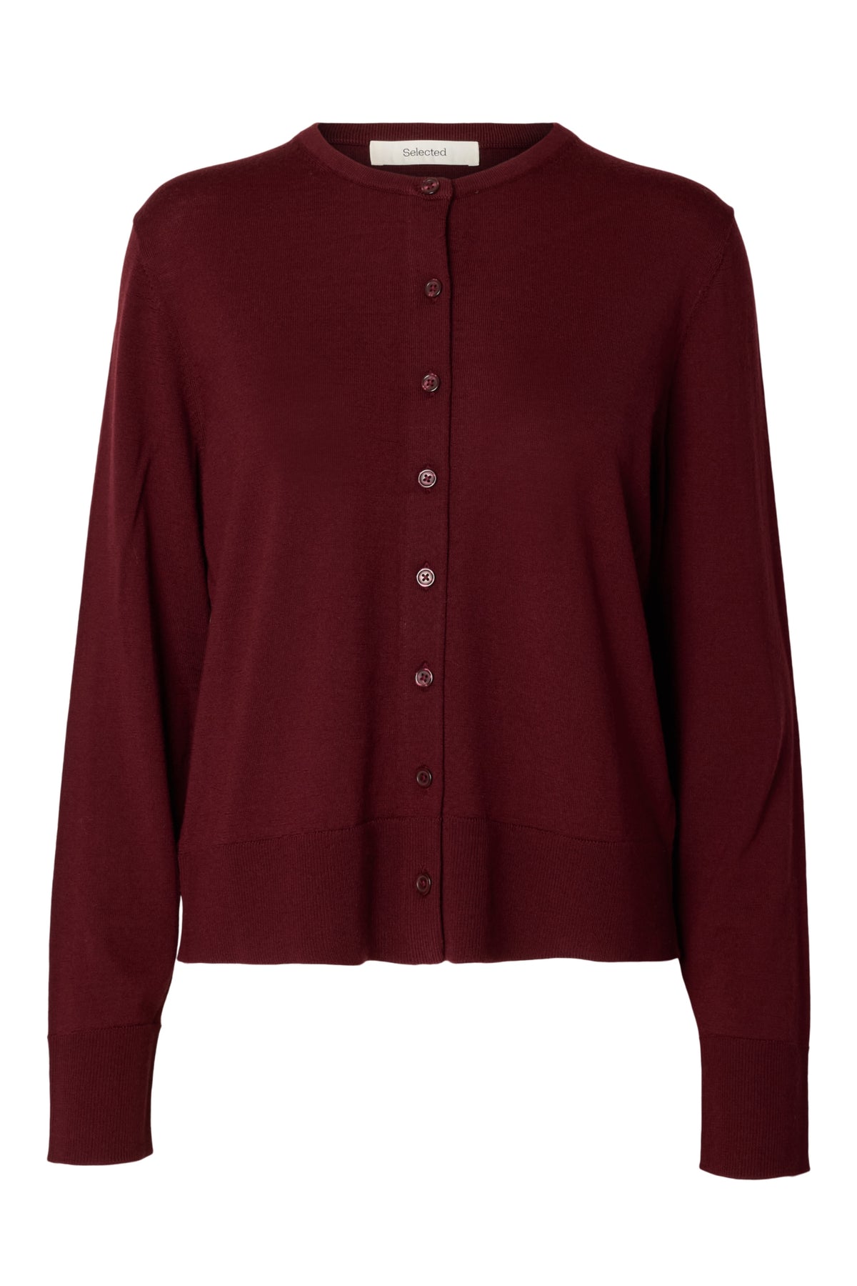 Thea Ls Knit Merino Cardigan - Tawny Port