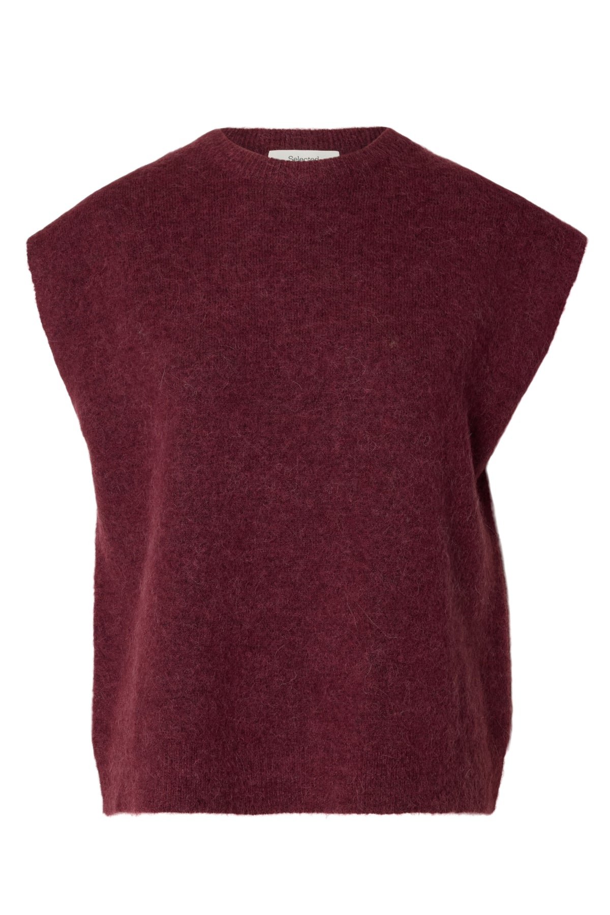 Lulu Sl Knit Vest - Tawny Port Melange