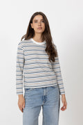 Slwessential Ls Striped Boxy Tee - Cashmere Blue Multi Stripe