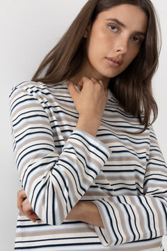 Slwessential Ls Striped Boxy Tee - Cashmere Blue Multi Stripe