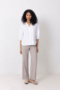 Cleo-Alberta Linen Blend Shirt - Bright White