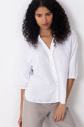 Cleo-Alberta Linen Blend Shirt - Bright White