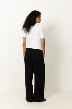 Luisa Mw Wide Linen Blend Pant - Black