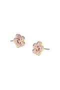 Forget Me Not Mother Of Pearl Stud Earrings - Tory Gold/Pink