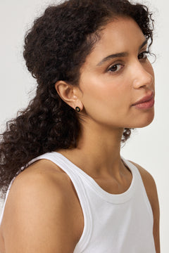 Icon Enamel Stud Earrings - Tory Gold/Black