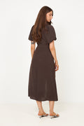 Bomba Structure Solid Dress - Dark Brown