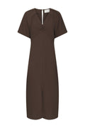 Bomba Structure Solid Dress - Dark Brown