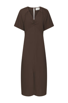 Bomba Structure Solid Dress - Dark Brown