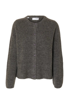 Lulu New Ls Knit Cardigan - Medium Grey Melange