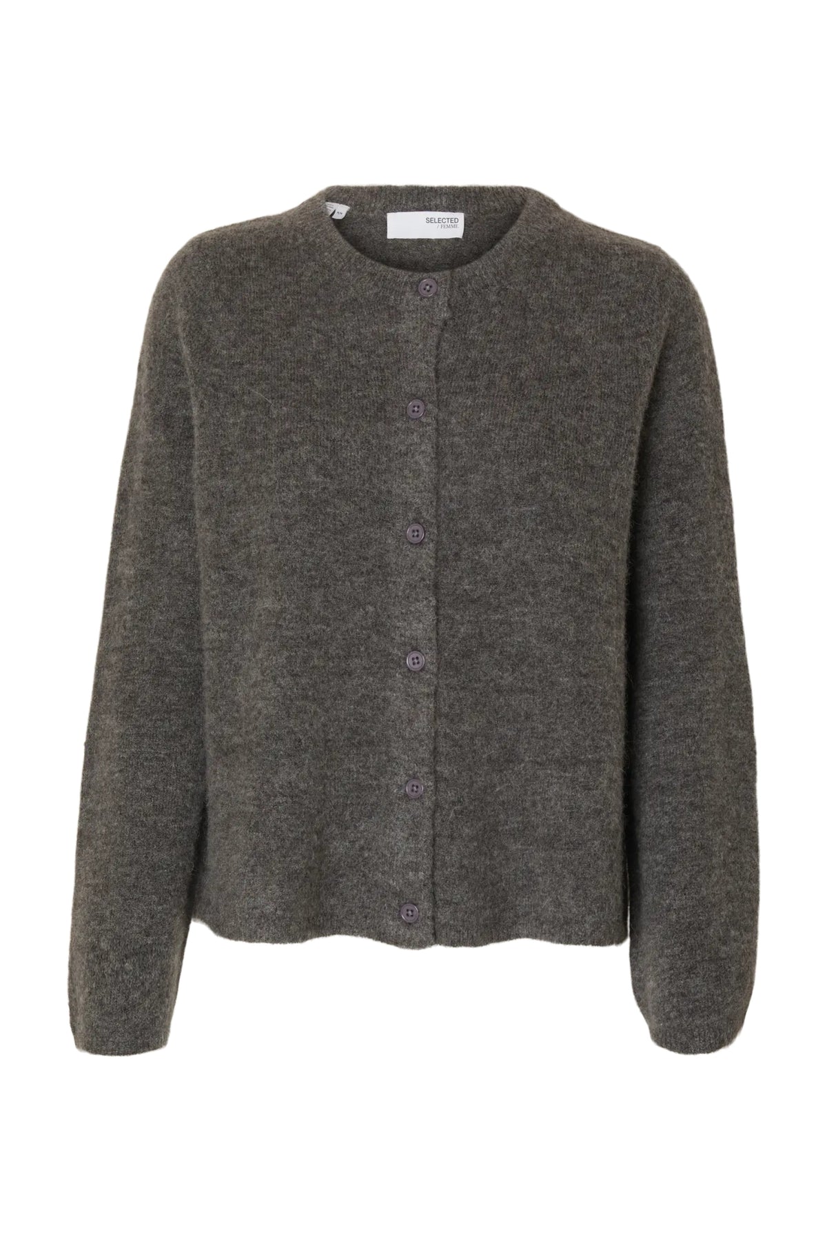 Lulu New Ls Knit Cardigan - Medium Grey Melange