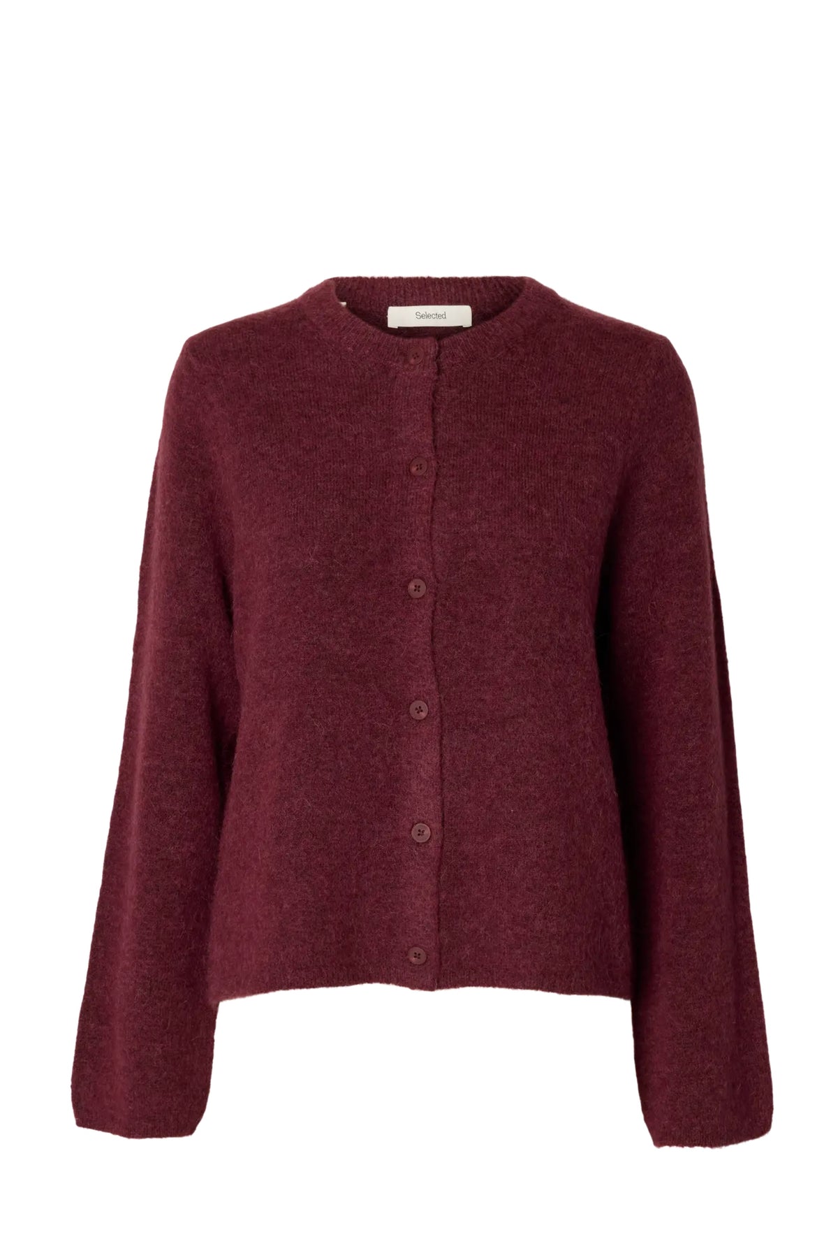 Lulu New Ls Knit Cardigan - Tawny Port Melange