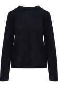 Lulu New Ls Knit O-Neck - Dark Sapphire Melange