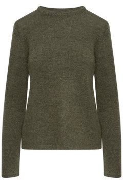 Lulu New Ls Knit O-Neck - Kalamata Melange