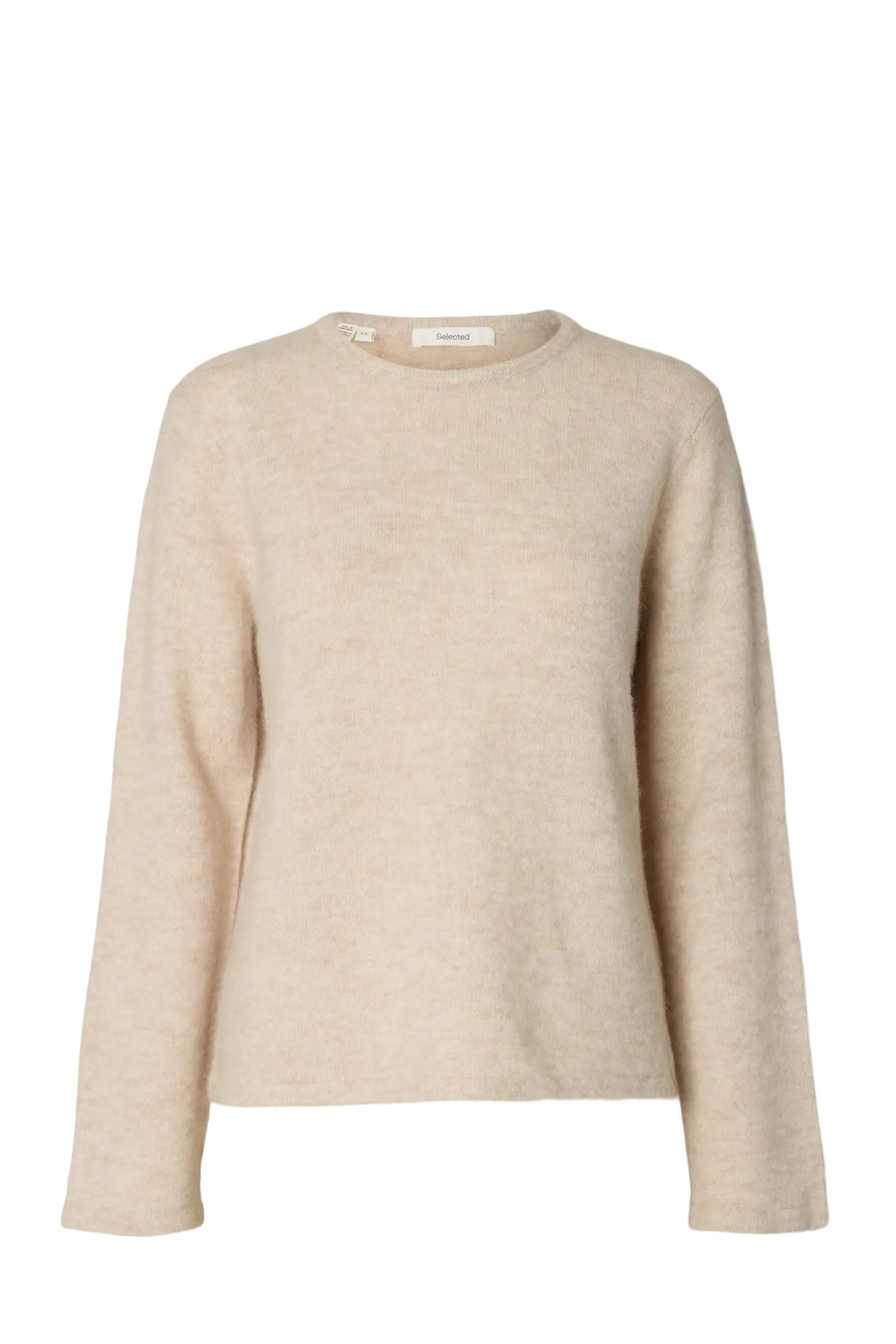 Lulu New Ls Knit O-Neck Noos - Birch Melange