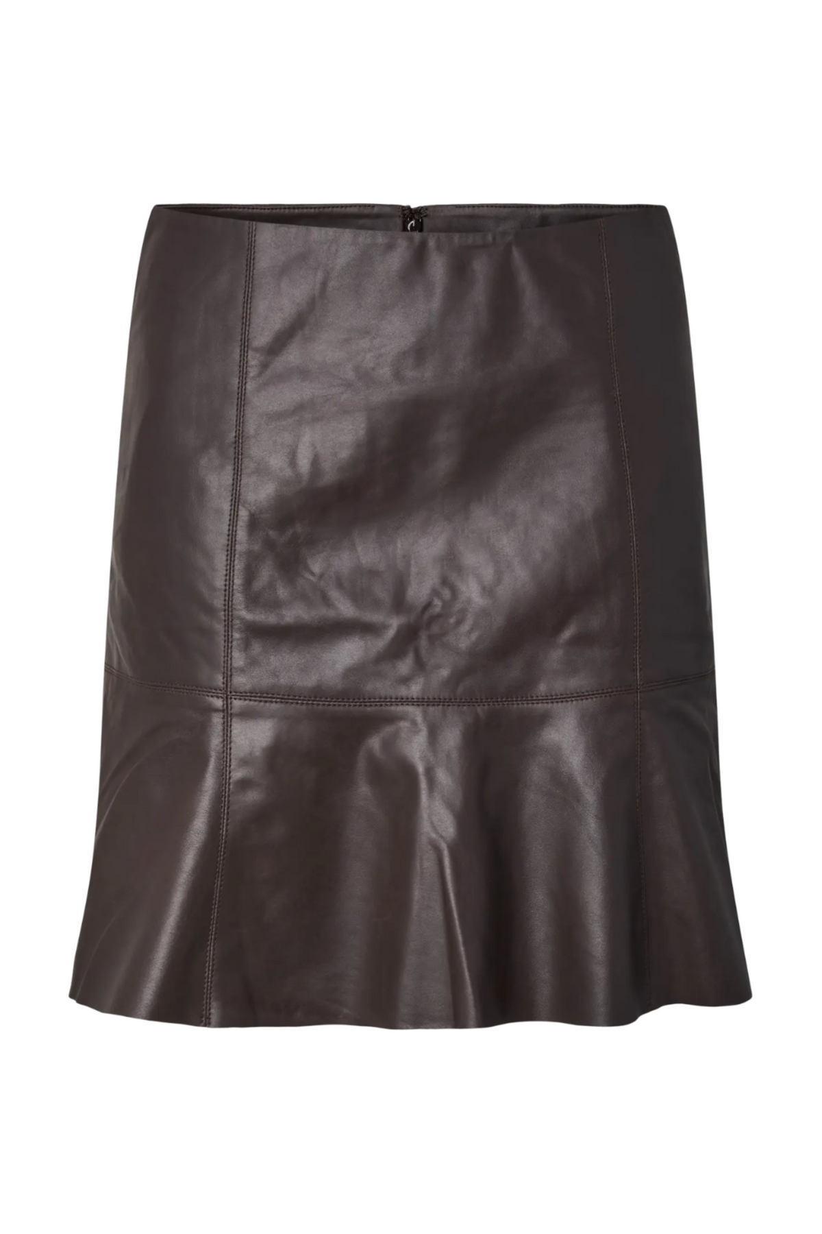 Yascolly Mw Naplon Leather Skirt - Chocolate Brown