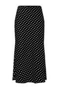 Yaspella Hw Midi Skirt - Black Small Birch Dots