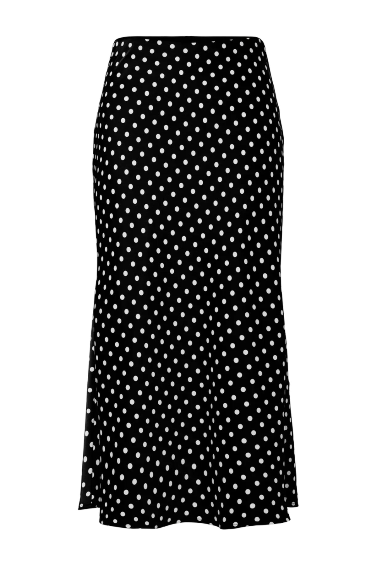 Yaspella Hw Midi Skirt - Black Small Birch Dots