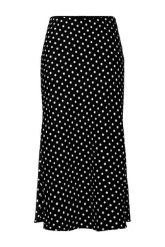 Yaspella Hw Midi Skirt - Black Small Birch Dots