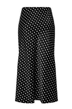 Yaspella Hw Midi Skirt - Black Small Birch Dots