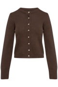 Yaselena Ls Knit Cardigan S. Noos - Coffee Bean Melange